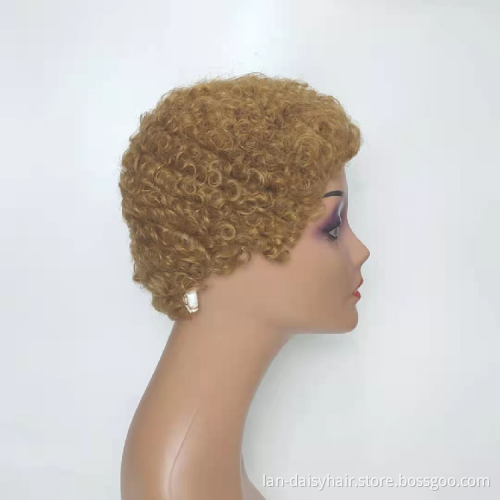 Popular Short Cut  wigs Afro Curly Wholesale High Quality Ombre Color In Stock Top selling